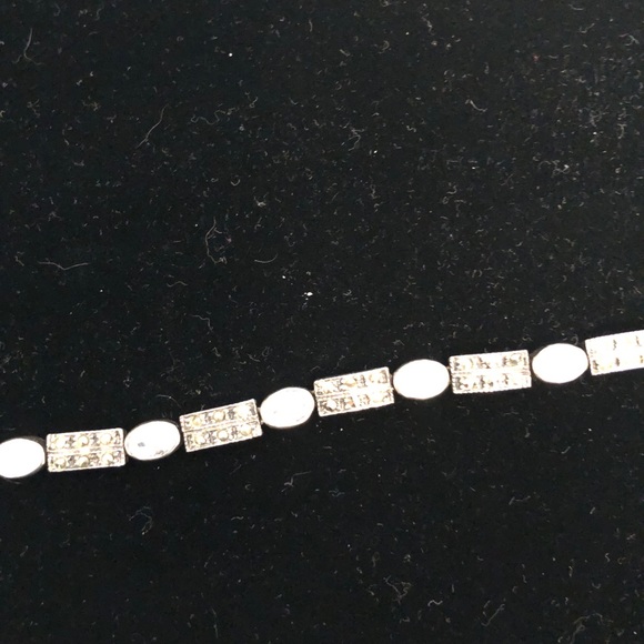 Sterling silver bracelet with clear stones - Picture 3 of 3